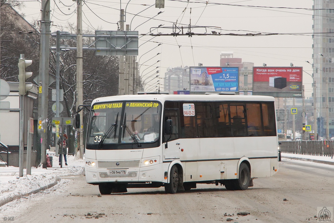 Sankt Peterburgas, PAZ-320414-05 "Vektor" (1-2) Nr. У 361 МВ 178