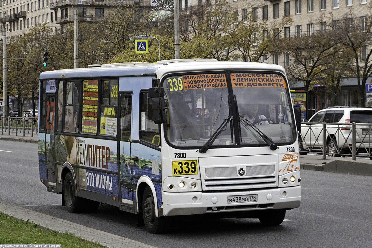 Санкт-Петербург, ПАЗ-320412-05 № 7800