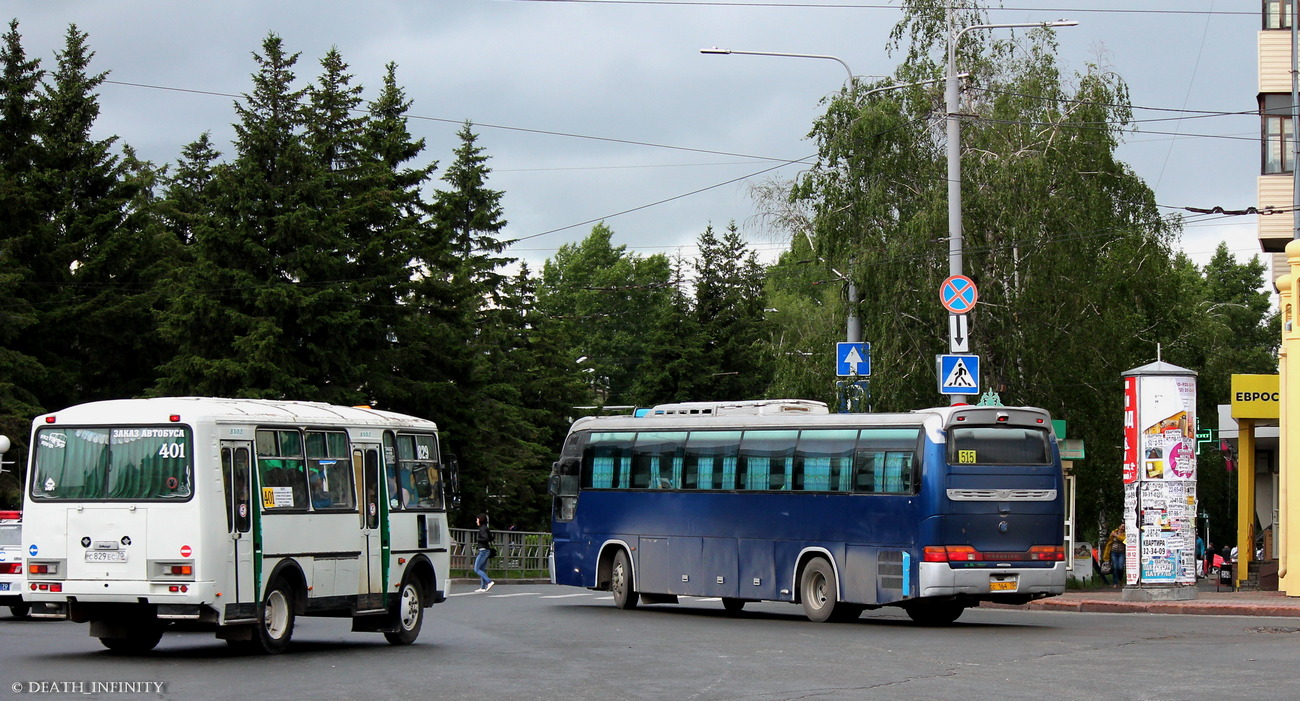 Tomská oblast, PAZ-3205-110 č. С 829 ЕС 70; Tomská oblast, Asia AM949 Granbird č. СС 164 70