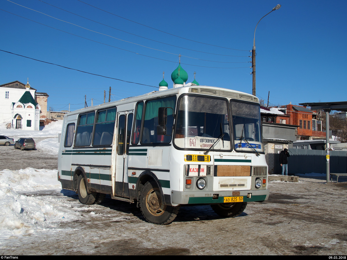 Нижегородская область, ПАЗ-32053 № АО 825 52