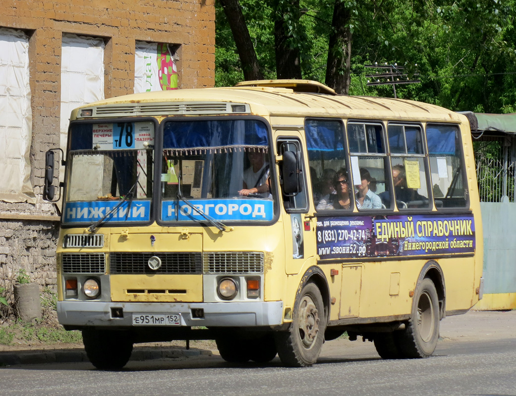 Нижегородская область, ПАЗ-32054 № Е 951 МР 152