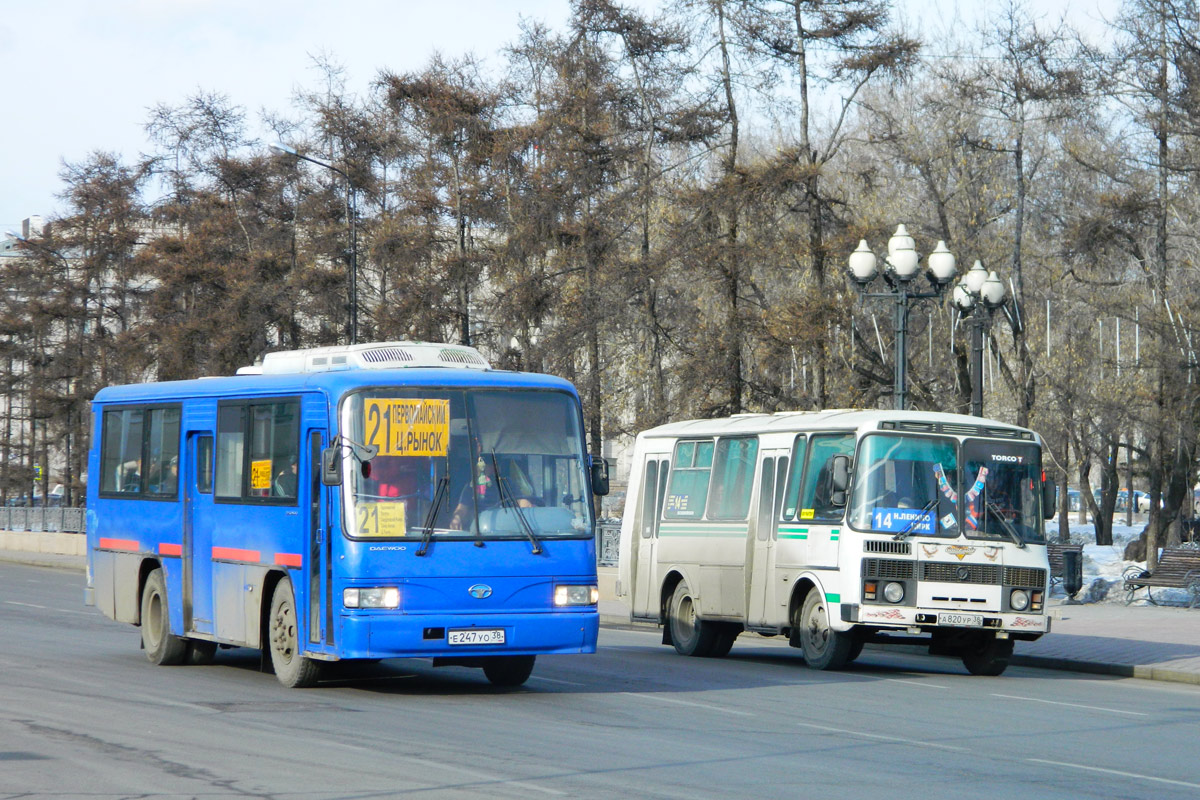 Иркутская область, Daewoo BM090 Royal Midi № Е 247 УО 38; Иркутская область, ПАЗ-3205-110 № А 820 УР 38; Иркутская область — Разные фотографии