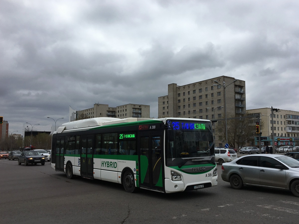 Астана, IVECO Urbanway 12M Hybrid (СарыаркаАвтоПром) № A309