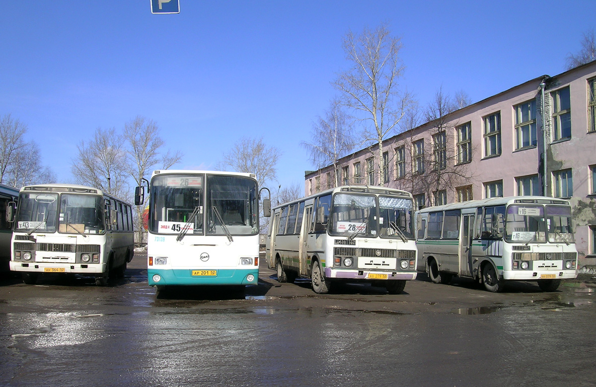 Нижегородская область, ПАЗ-3205-110 № АН 364 52; Нижегородская область, ЛиАЗ-5256.25 № 73139; Нижегородская область, ПАЗ-4234 № АВ 279 52; Нижегородская область, ПАЗ-32053 № АК 079 52