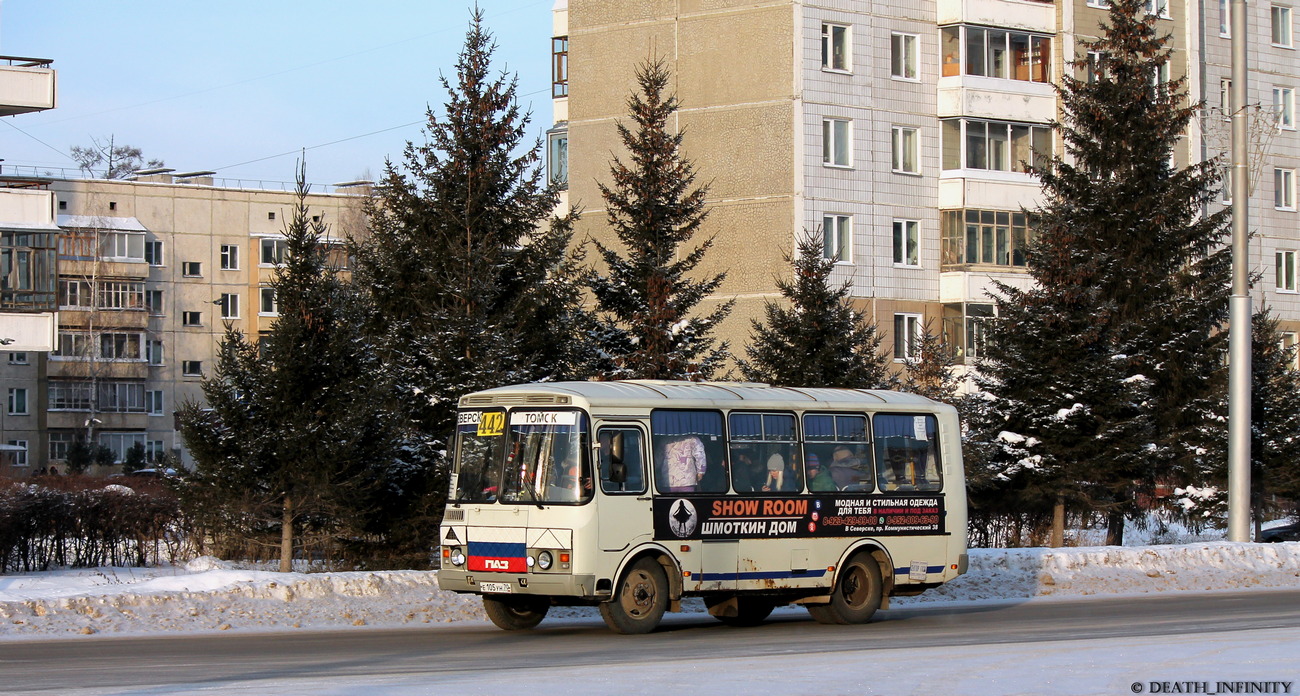 Томская область, ПАЗ-32053 № Е 105 УН 70