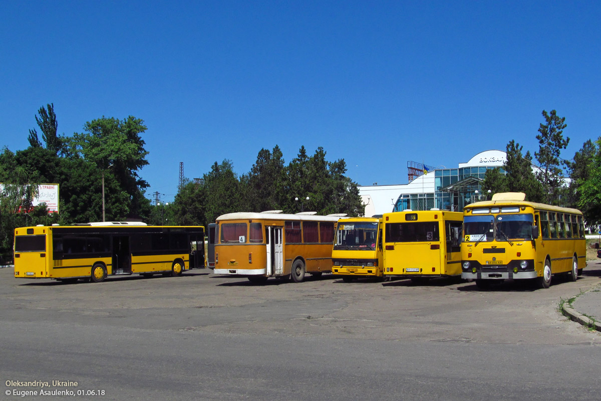 Kirovograd region, MAN A12 EL202 № BA 1167 AI; Kirovograd region, LiAZ-677M № BA 0367 AA; Kirovograd region, BAZ-A079.04 "Etalon" № BA 1385 AA; Kirovograd region, MAN A12 EL202 № BA 4722 AP; Kirovograd region, LiAZ-677M № BA 0356 AA; Kirovograd region — Miscellaneous photos