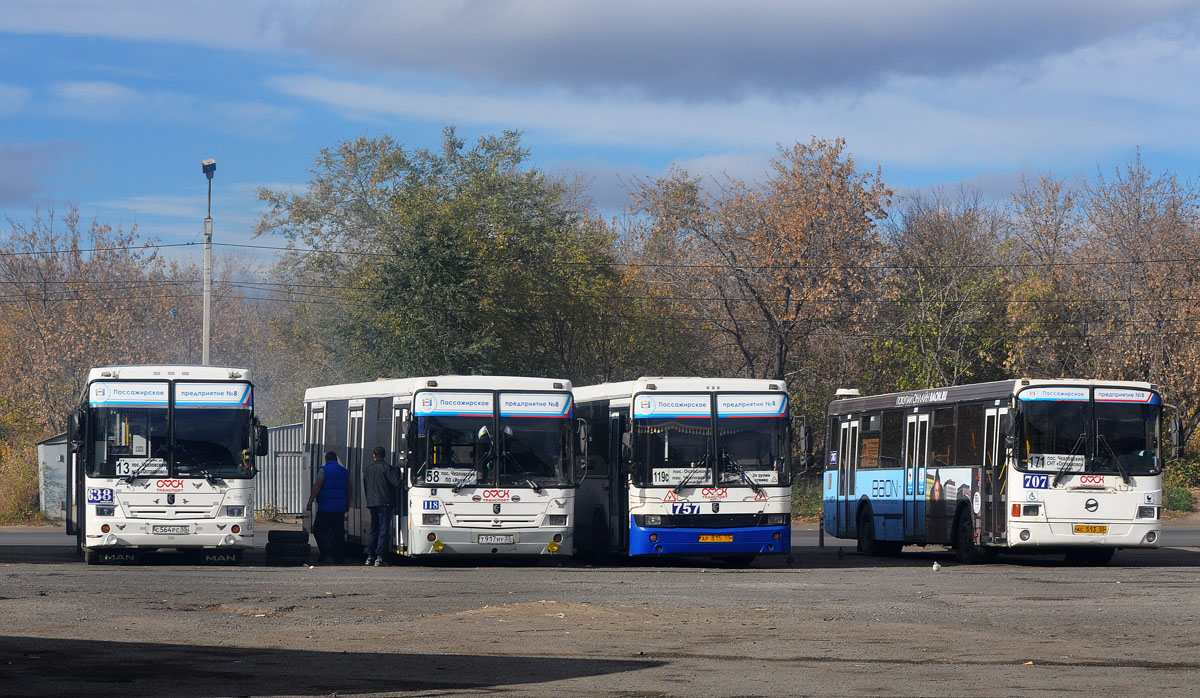 Omsk region, NefAZ-5299-20-32 № 638; Omsk region, NefAZ-5299-30-32 № 118; Omsk region, NefAZ-5299-20-15 № 757; Omsk region, LiAZ-5293.00 № 707; Omsk region — Bus stops