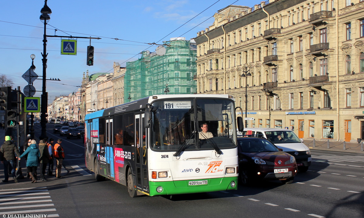 Санкт-Петербург, ЛиАЗ-5293.60 № 3674