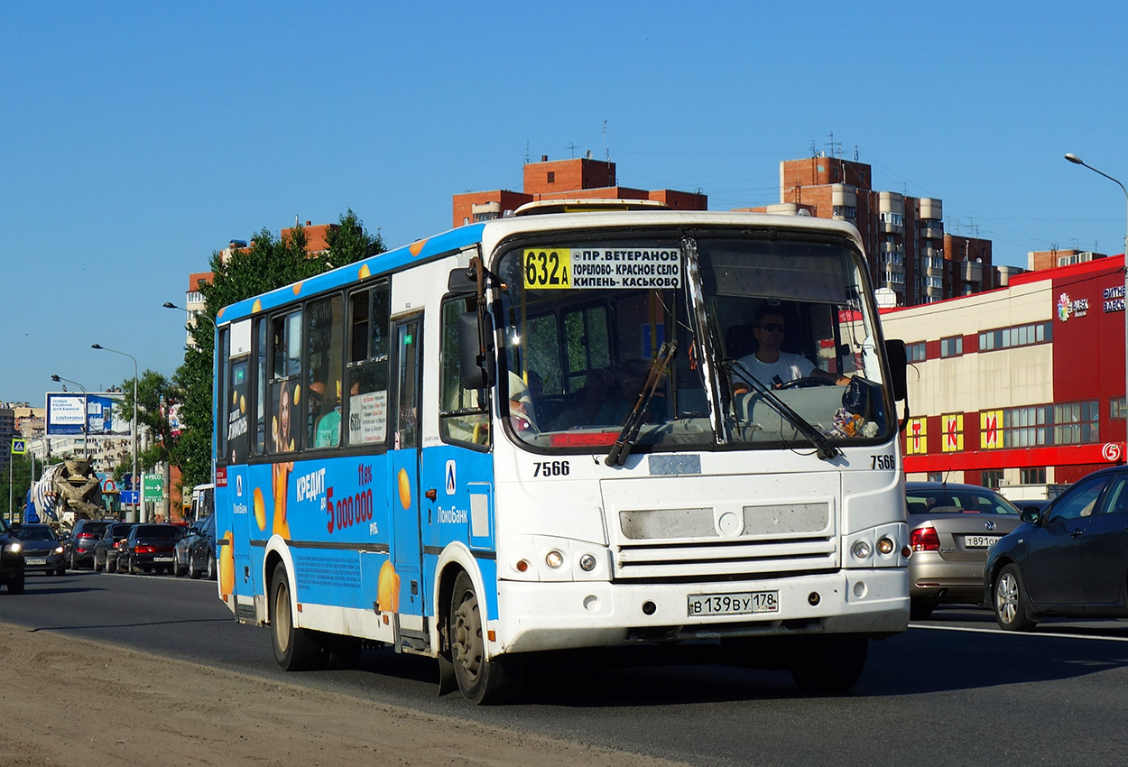 Санкт-Петербург, ПАЗ-320412-05 № 7566