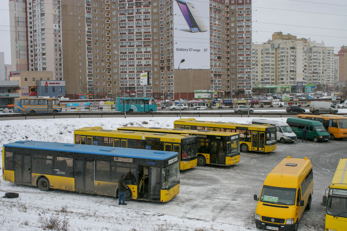 Киев, ЛАЗ A183D1 № 7239; Киевская область, Frank Guy № AI 7897 ET; Киев — Автостанции, конечные станции и разворотные кольца