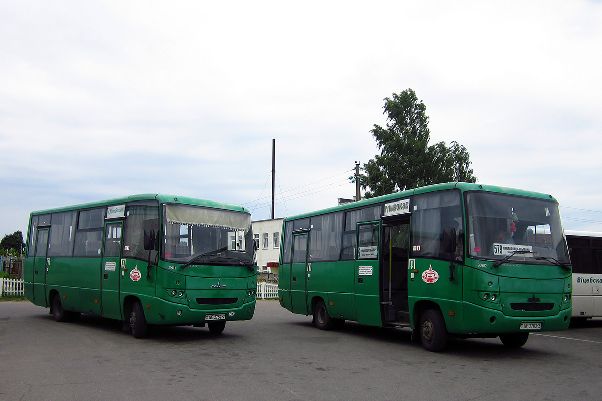 Vitebsk region, MAZ-256.170 # 30911; Vitebsk region, MAZ-256.170 # 30902