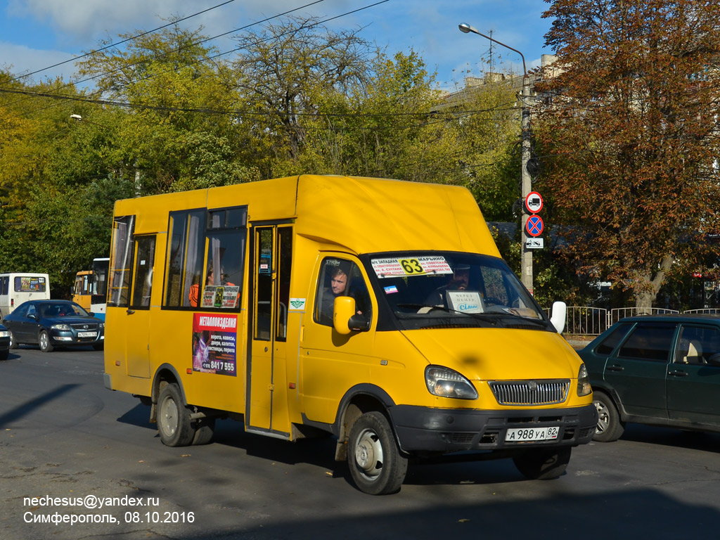 Республика Крым, Рута 20 ПЕ № А 988 УА 82 — Фото — Автобусный транспорт