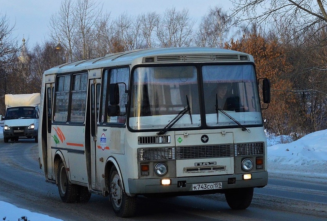 Пермский край, ПАЗ-32054 № К 743 СО 159