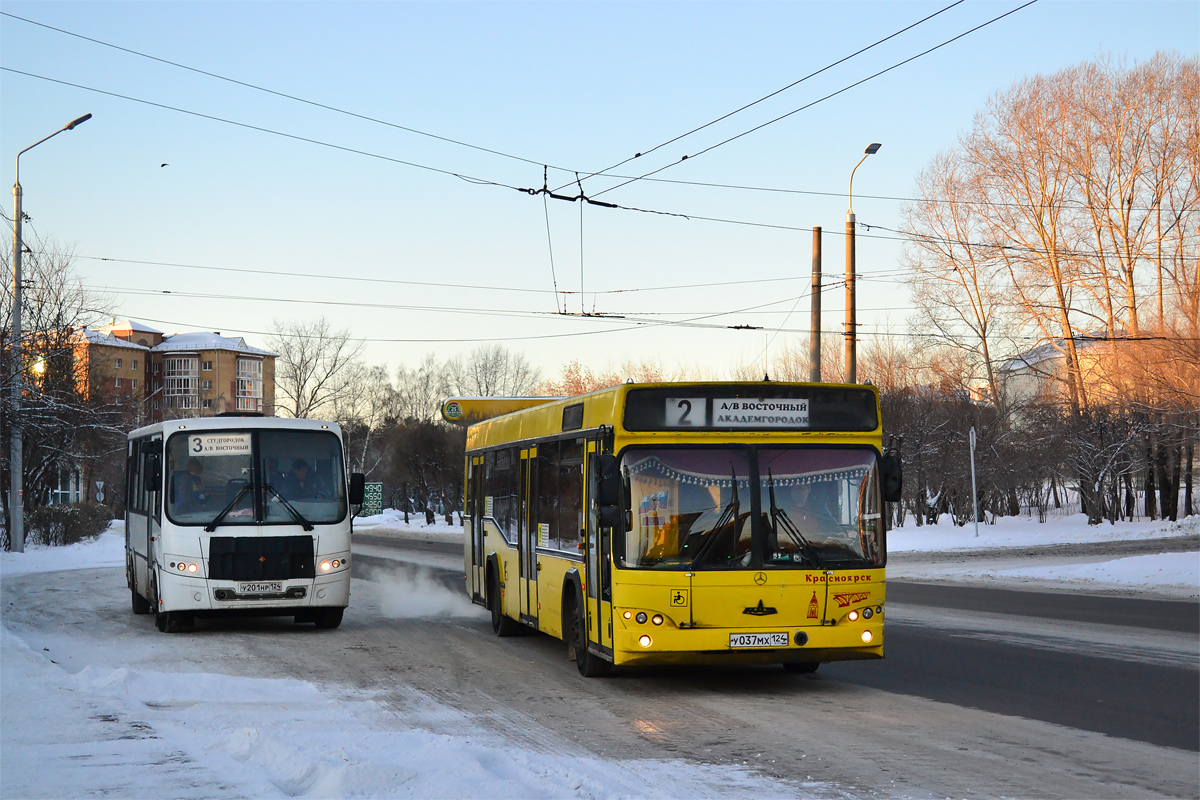 Красноярский край, ПАЗ-320412-05 "Вектор" № У 201 НР 124; Красноярский край, МАЗ-103.465 № У 037 МХ 124