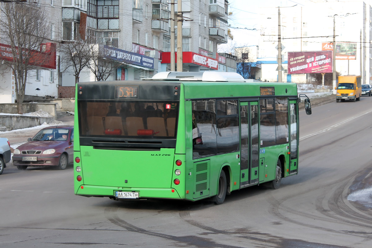 Житомирская область, МАЗ-206.086 № AA 1674 TH