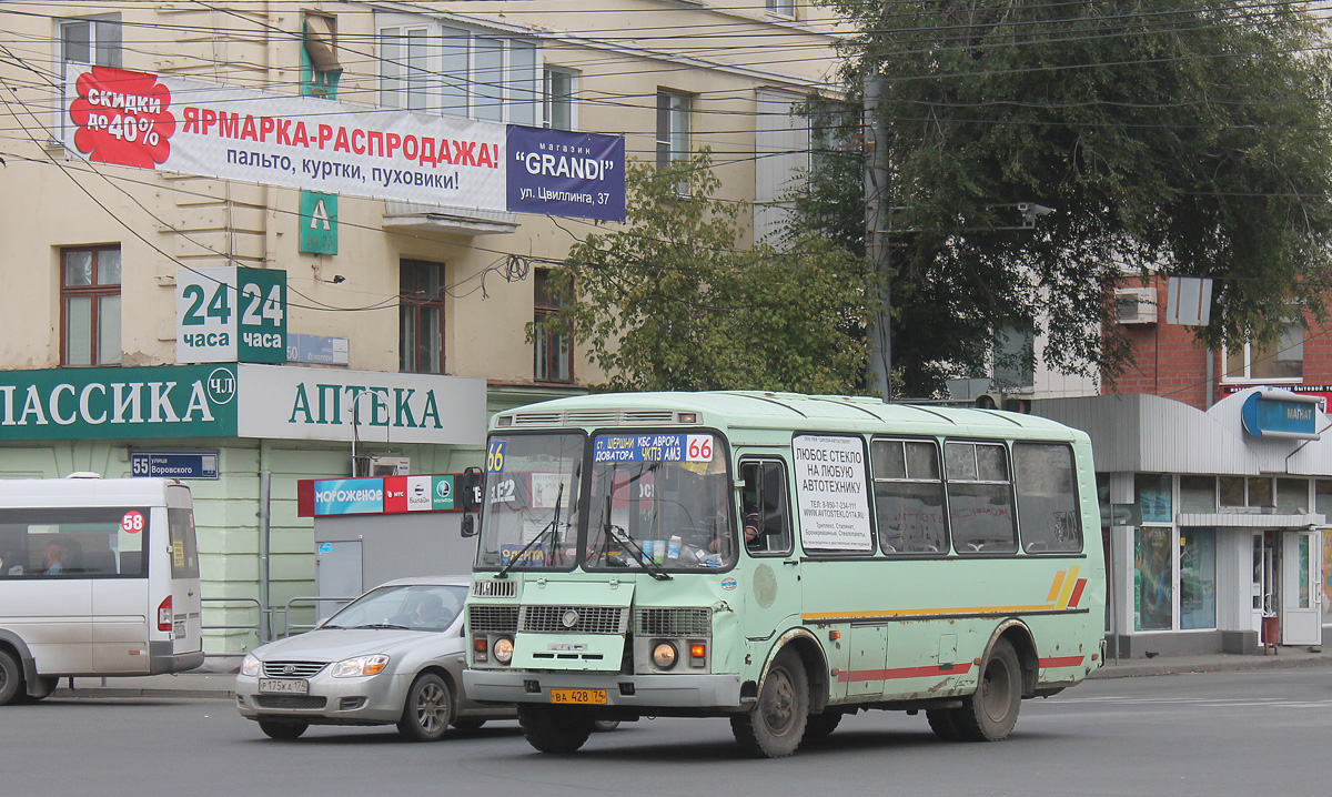 Челябинская область, ПАЗ-32053 № ВА 428 74