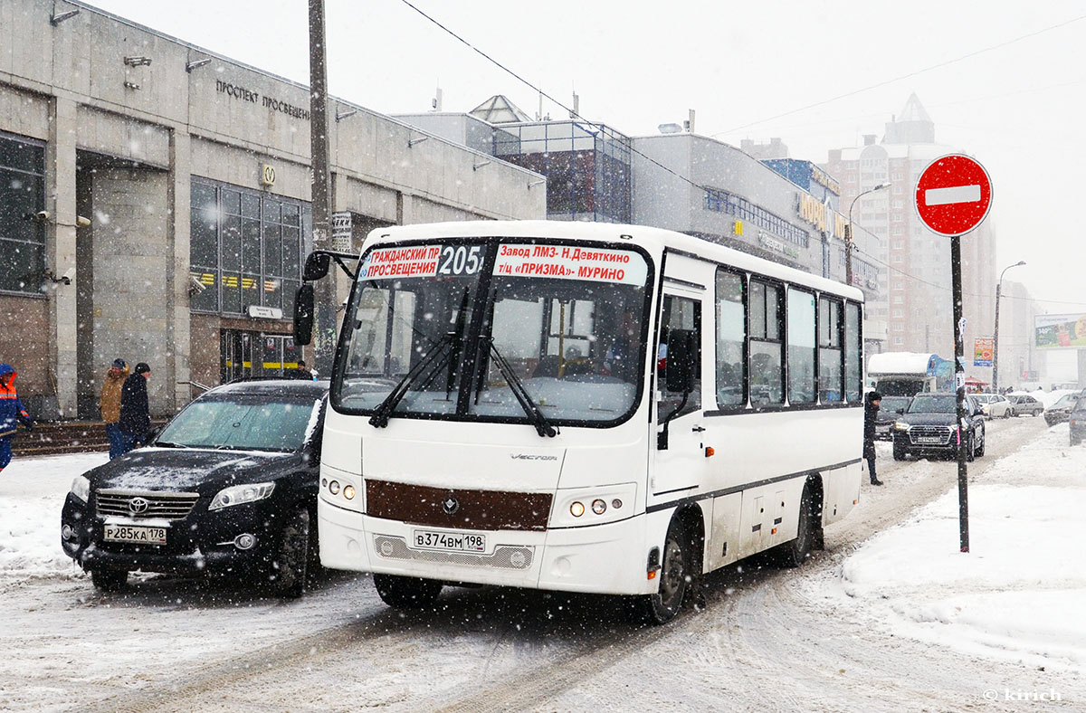 Санкт-Петербург, ПАЗ-320402-05 "Вектор" № В 374 ВМ 198