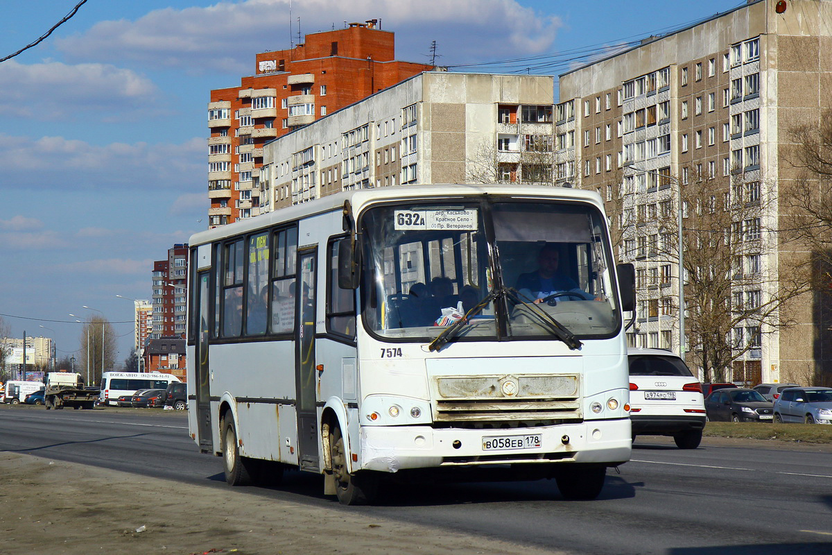 Санкт-Петербург, ПАЗ-320412-05 № 7574