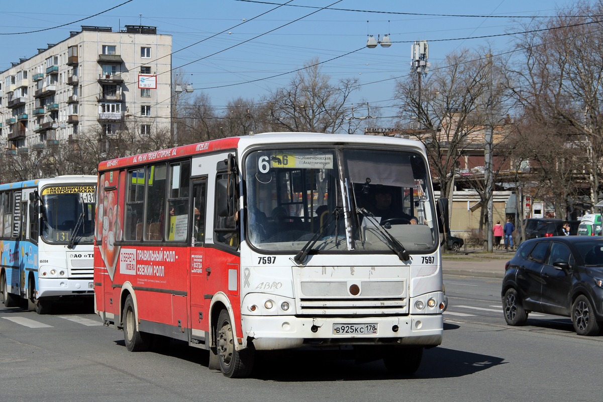 Санкт-Петербург, ПАЗ-320412-05 № 7597