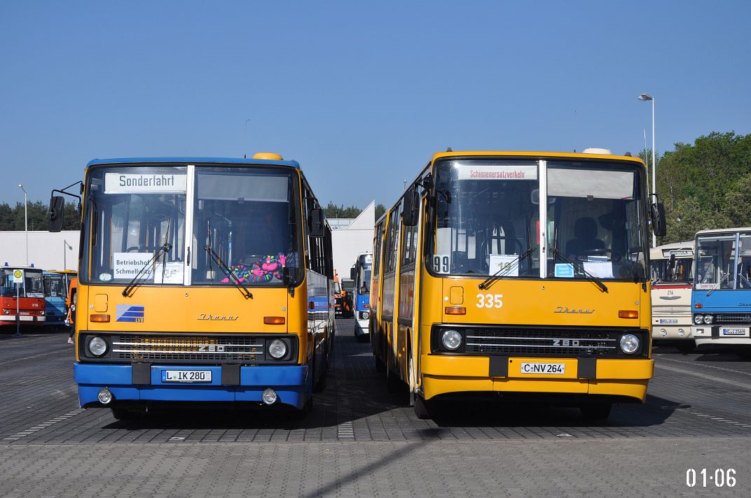 Saxony, Ikarus 280.02 Nr 208; Saxony, Ikarus 280.02 Nr 335; Brandenburg — 6. Ikarus-Bus-Treffen in Deutschland & Tag der offenen Tür  — Cottbus, 18.05.2019