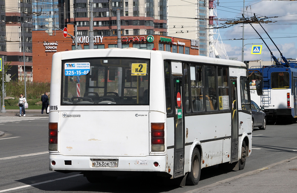 Санкт-Петербург, ПАЗ-320412-05 № 9115