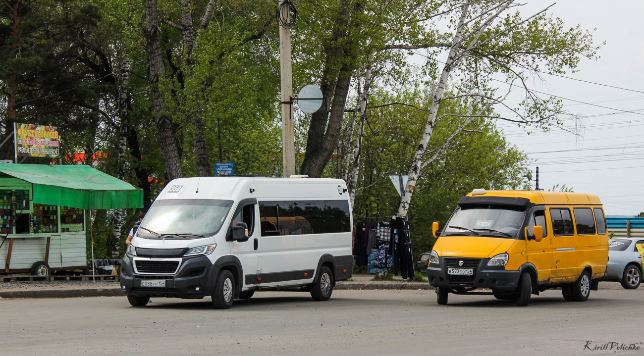 Новосибирская область, Автодом-22080* (Peugeot Boxer) № В 088 РР 154; Новосибирская область, ГАЗ-322132 (XTH, X96) № В 573 ЕВ 154