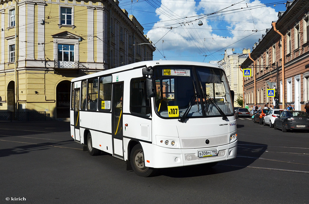 Sankt Peterburgas, PAZ-320402-05 "Vector" Nr. В 308 РС 198