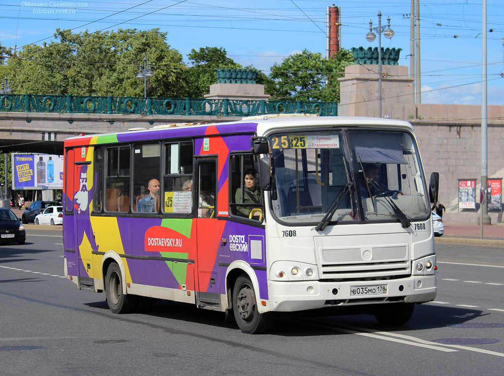 Санкт-Петербург, ПАЗ-320412-05 № 7608