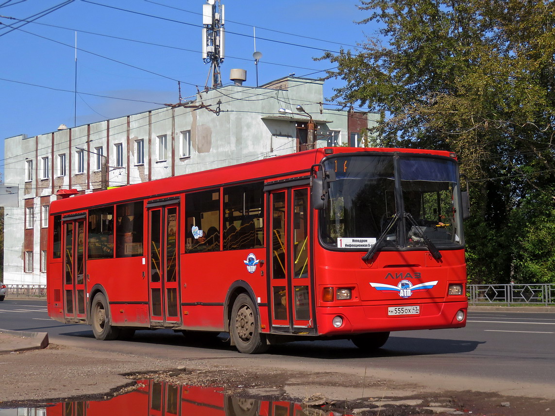 Kirov region, LiAZ-5293.54 Nr. Н 555 ОХ 43