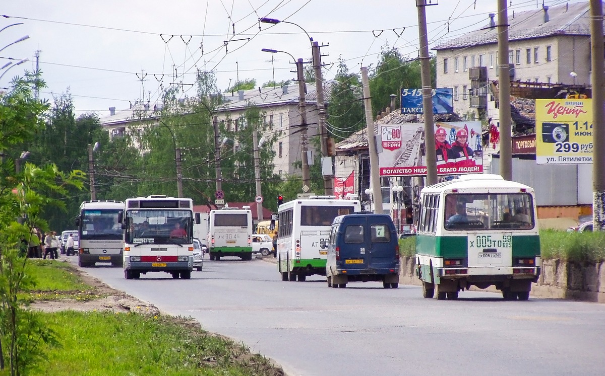 Perm region, Mercedes-Benz O407 № АС 808 59; Perm region, GAZ-322131 (X89-BF3) № АТ 861 59; Perm region, PAZ-3205-110 № Х 005 ТО 59