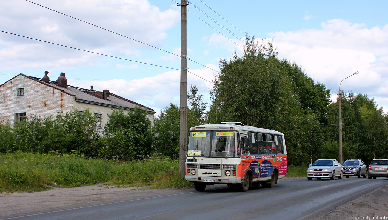 Архангельская область, ПАЗ-32054 № К 597 УУ 29