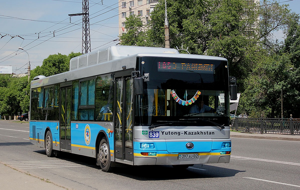 Алматы, Yutong ZK6118HGA № 839