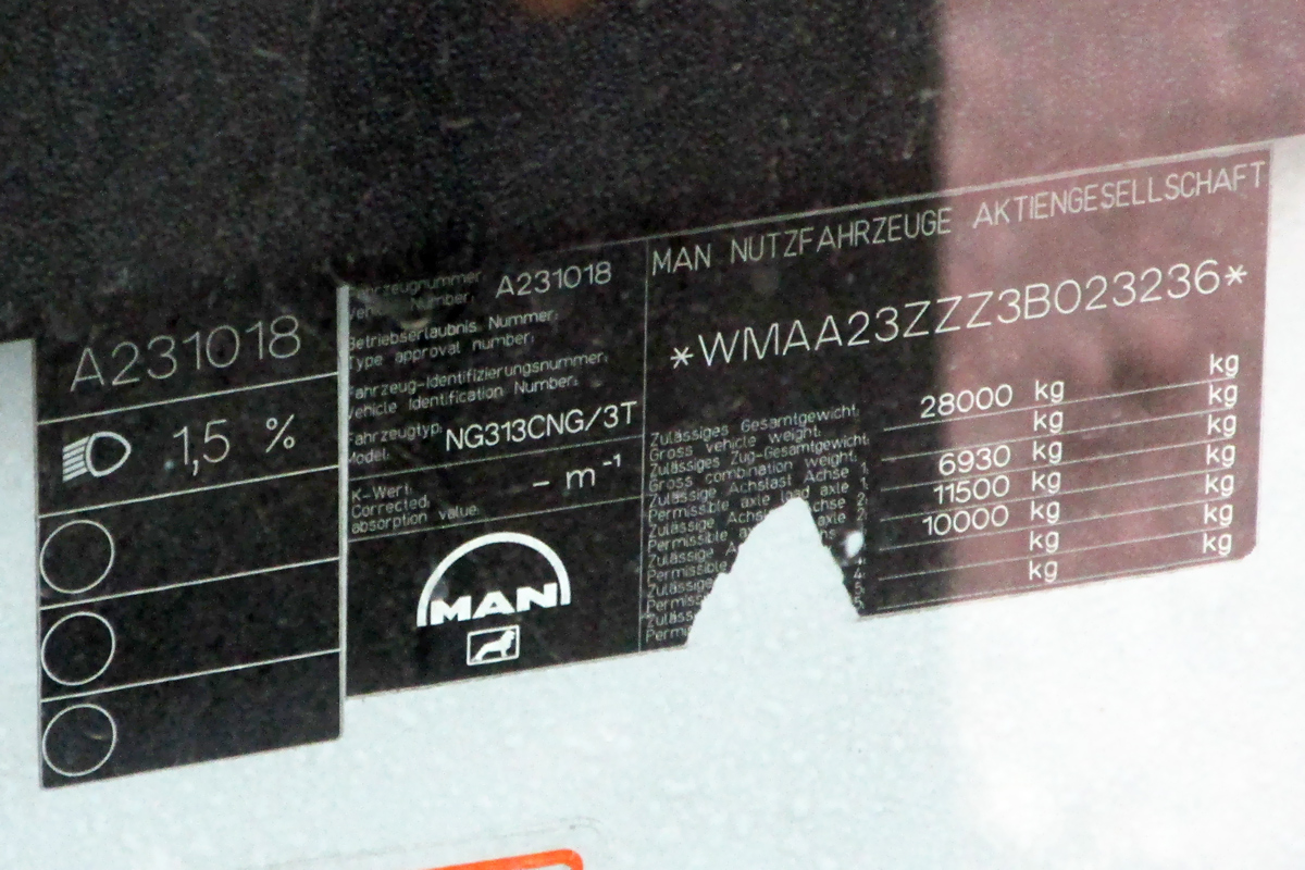 Днепропетровская область, MAN A23 NG313 CNG № 31