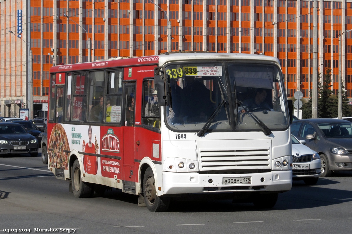 Санкт-Петербург, ПАЗ-320412-05 № 7684