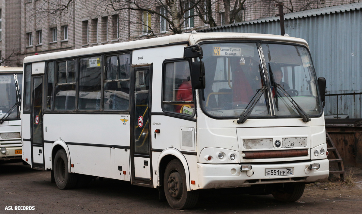 Вологодская область, ПАЗ-320412-05 № Е 551 НР 35