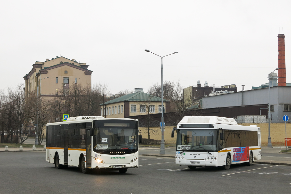 Moscow region, Volgabus-5270.0H # Х 364 СХ 750; Moscow region, LiAZ-5292.67 (CNG) # М 656 УР 750