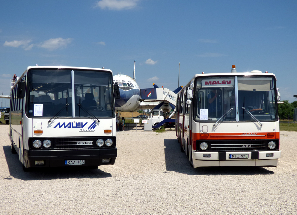 Hungary, Ikarus 250.59 # RAA-166; Hungary, Ikarus 280.49 # MTZ-970; Hungary — I. Ikarus Találkozó, Aeropark (2019)