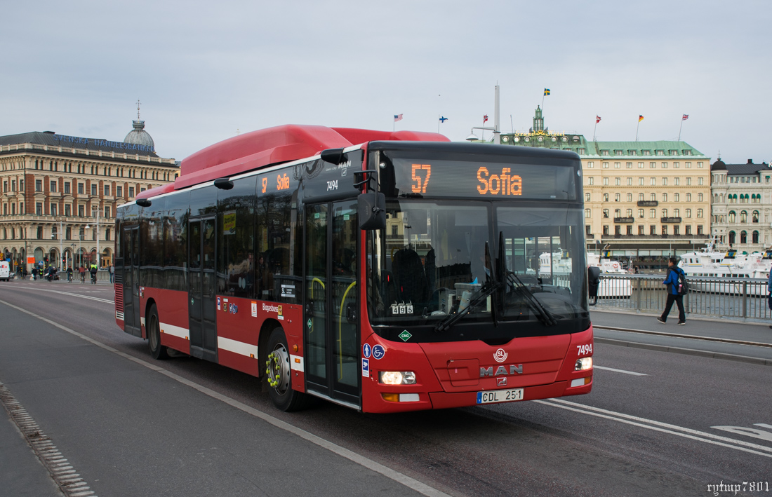 Швеция, MAN A21 Lion's City NL313 CNG № 7494