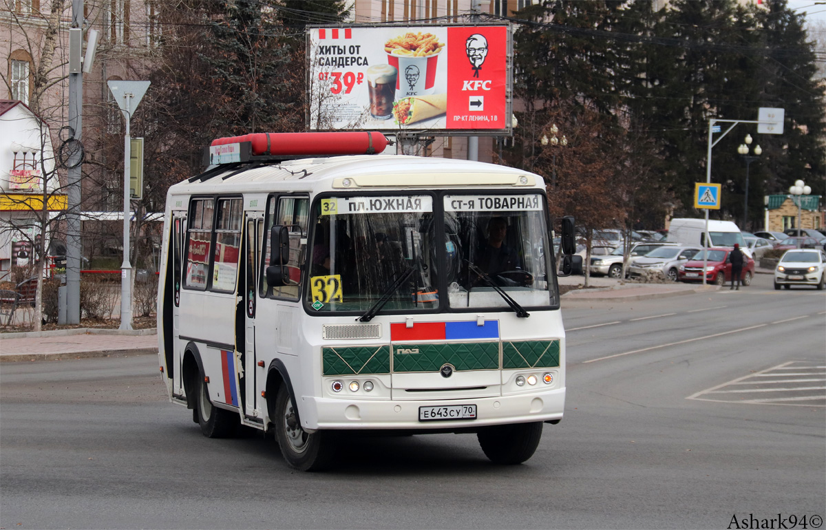 Томская область, ПАЗ-32054 № Е 643 СУ 70