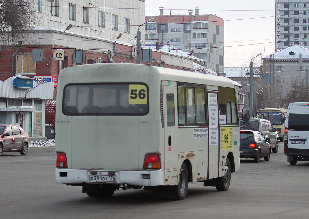 Челябинская область, Hyundai County SWB (РЗГА) № К 391 ОУ 174