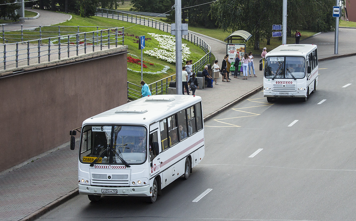 Красноярский край, ПАЗ-320402-05 № А 455 ОК 124; Красноярский край, ПАЗ-320302-22 № Е 605 ОА 124