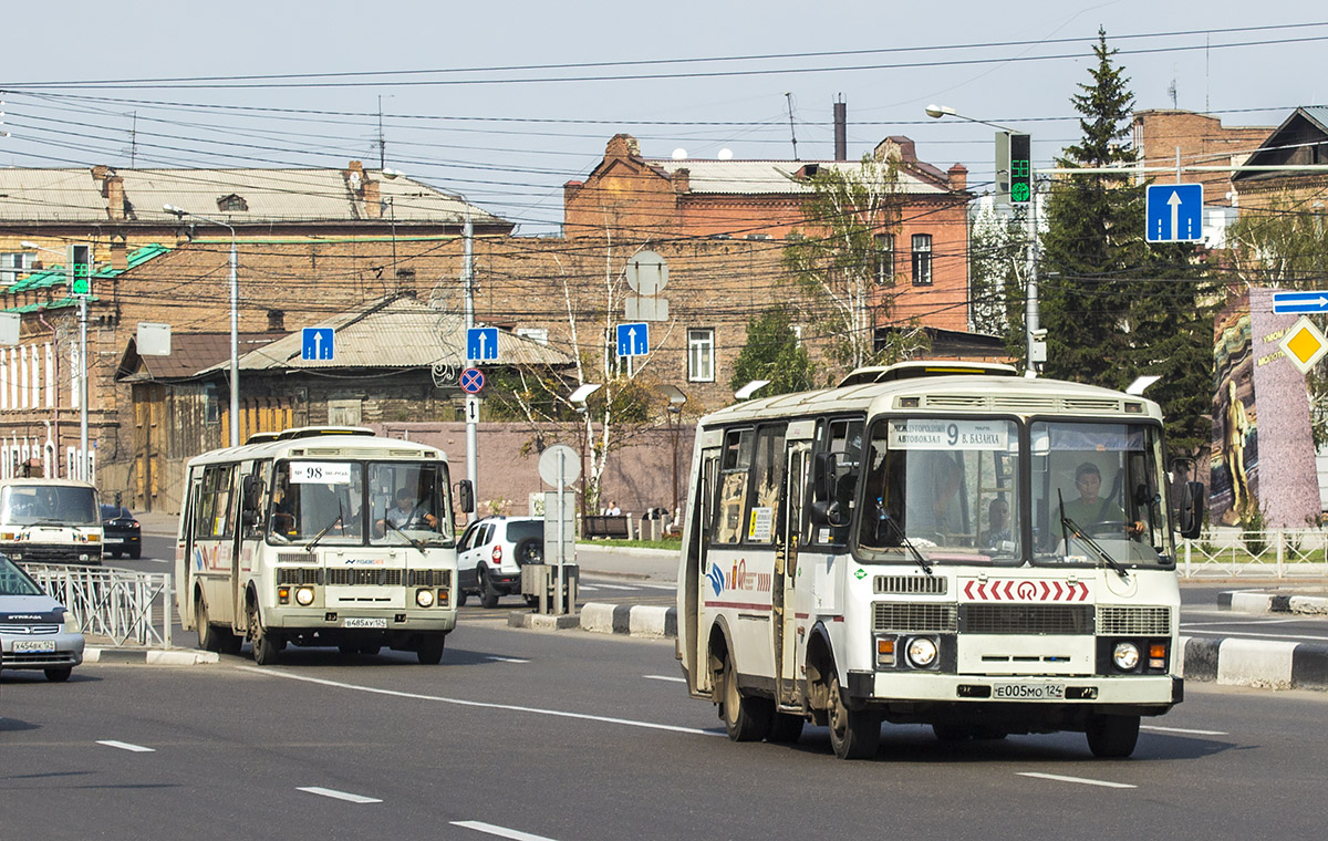 Красноярский край, ПАЗ-4234 № В 485 АУ 124; Красноярский край, ПАЗ-32054 № Е 005 МО 124