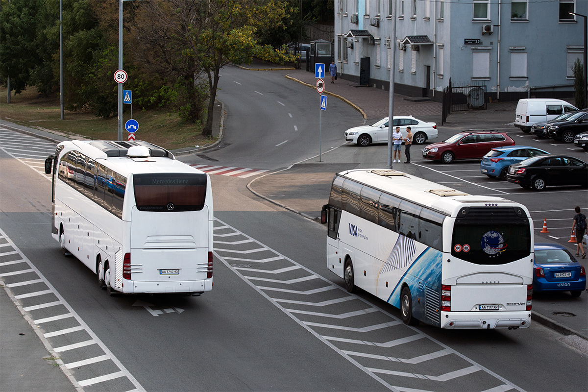 Киев, Mercedes-Benz Travego II L SHD 17SHD № AA 3740 HO; Киев, Neoplan PA0 N1116 Cityliner № AA 1177 XP