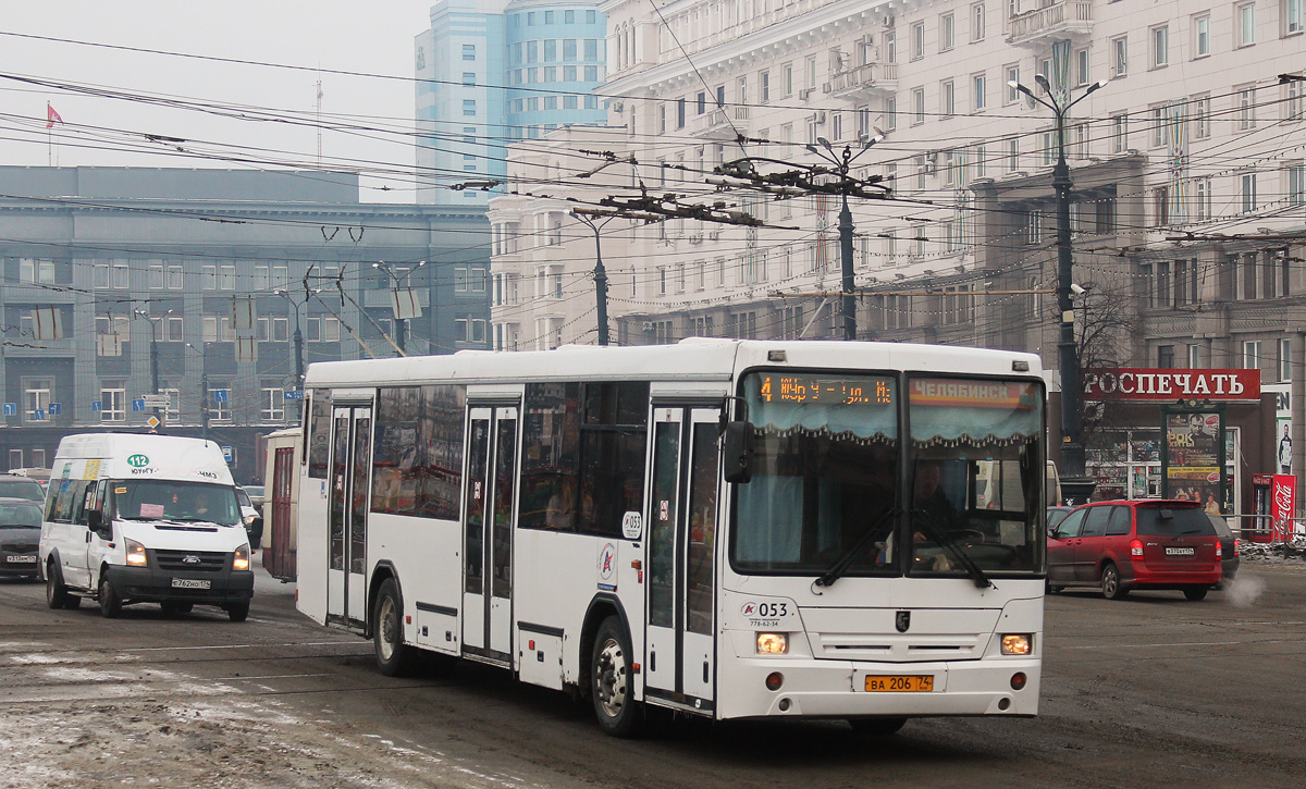 Челябинская область, Нижегородец-222702 (Ford Transit) № Е 762 НО 174; Челябинская область, НефАЗ-5299-20-22 № 053