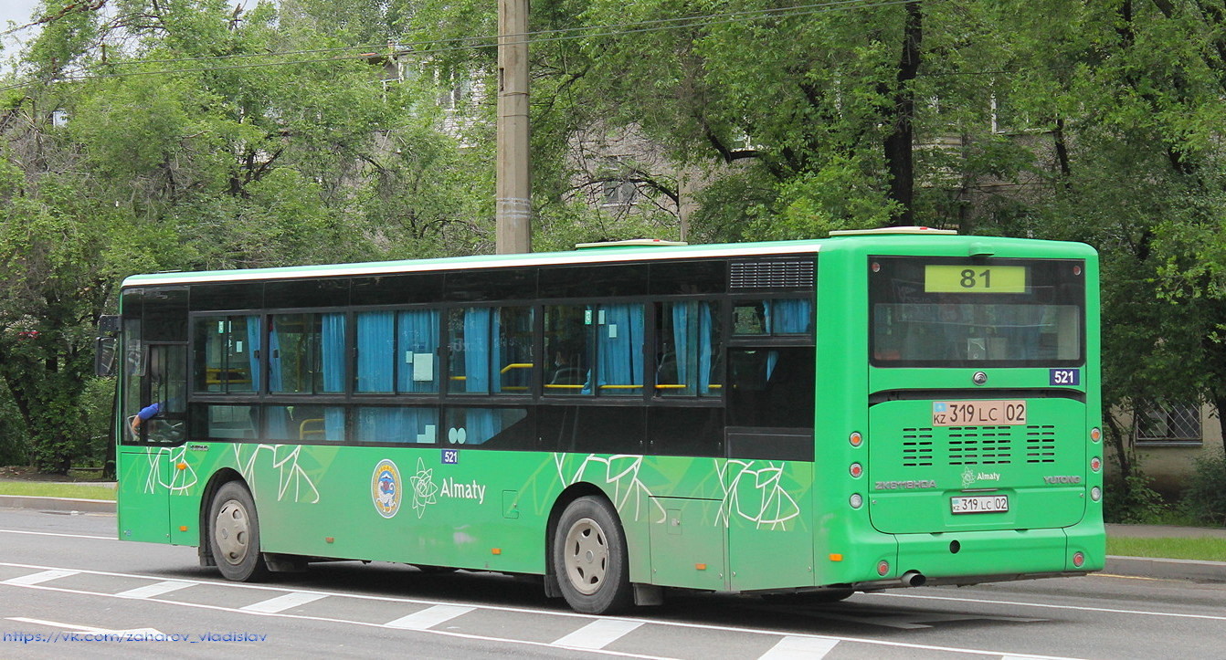 Алматы, Yutong ZK6118HGA № 521