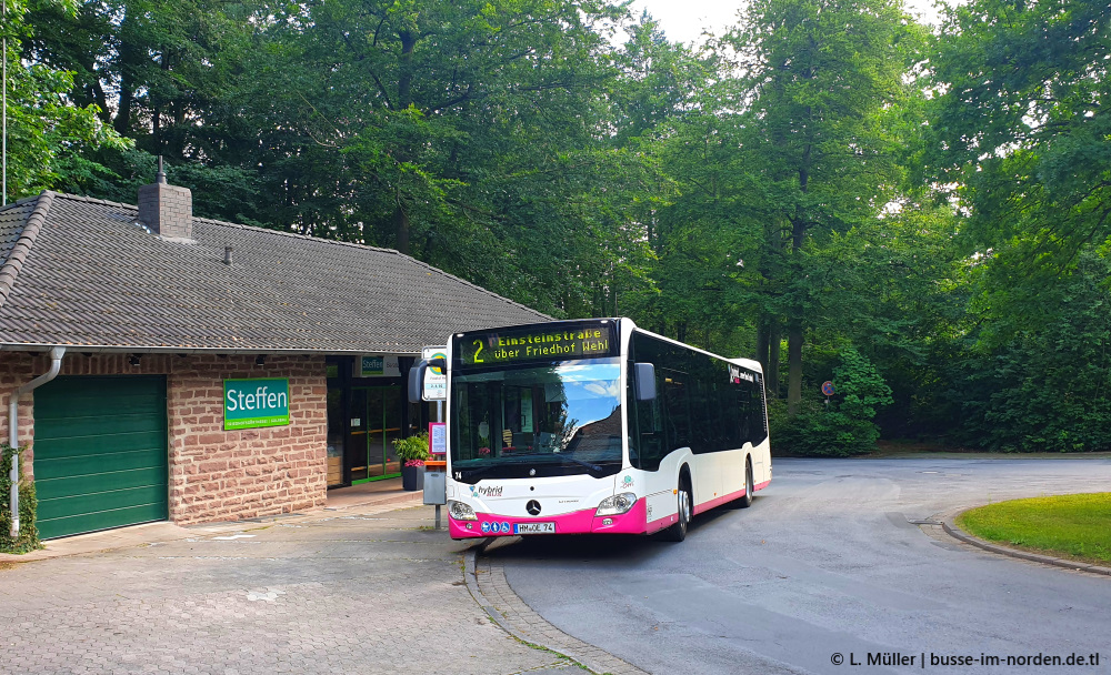 Нижняя Саксония, Mercedes-Benz Citaro C2 hybrid № 74