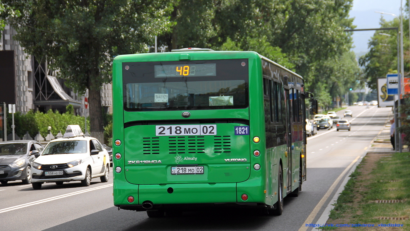 Almaty, Yutong ZK6118HGA № 1821