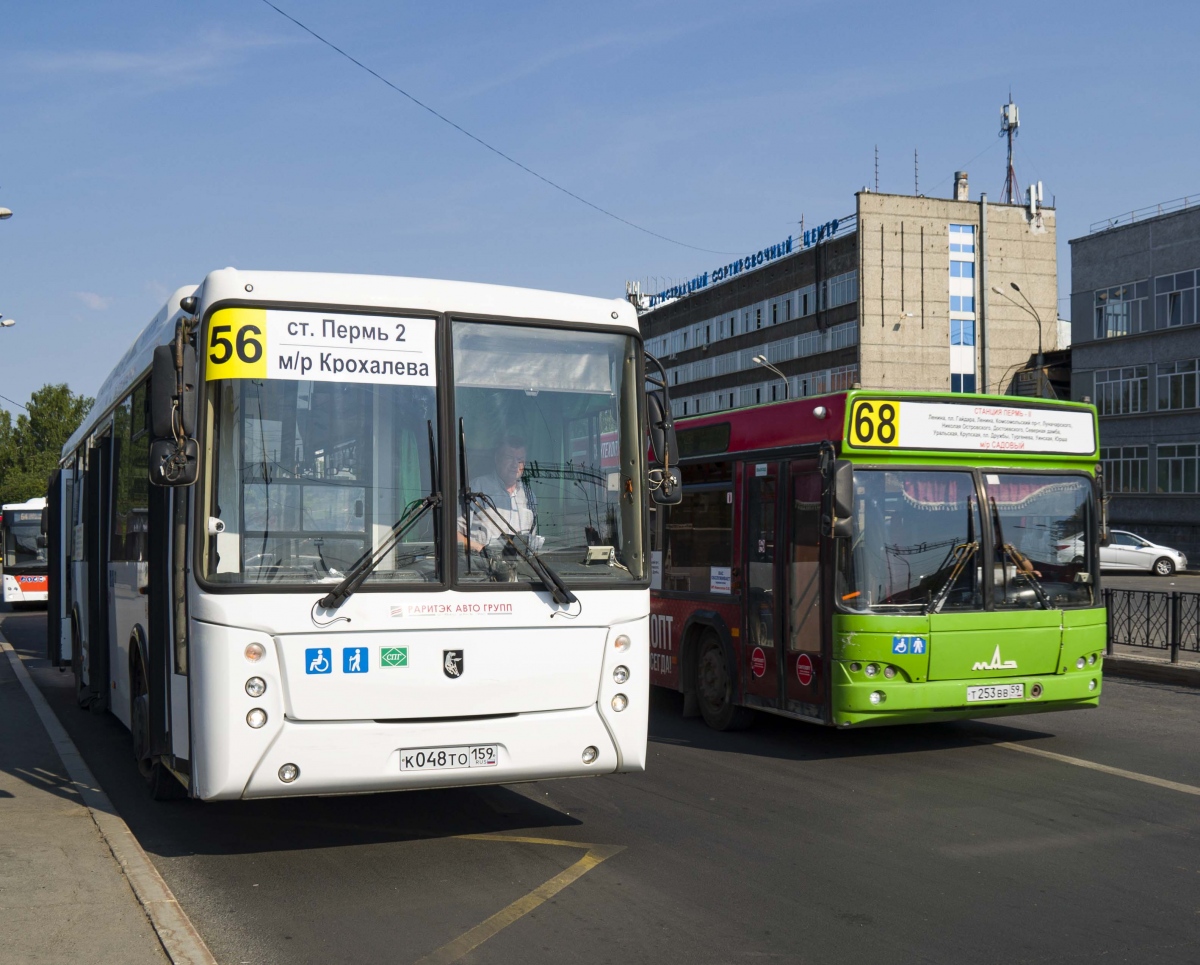 68 автобус в Перми - маршрут на карте c остановками.