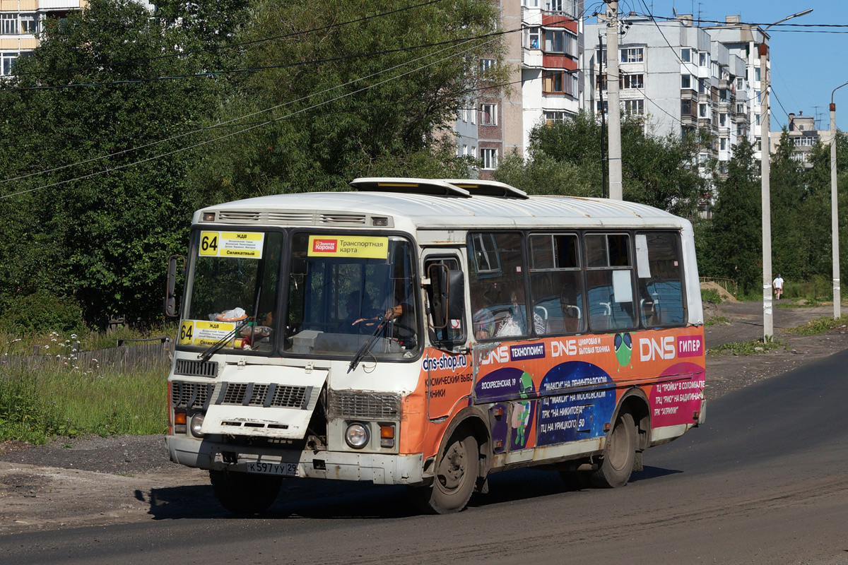 Архангельская область, ПАЗ-32054 № К 597 УУ 29