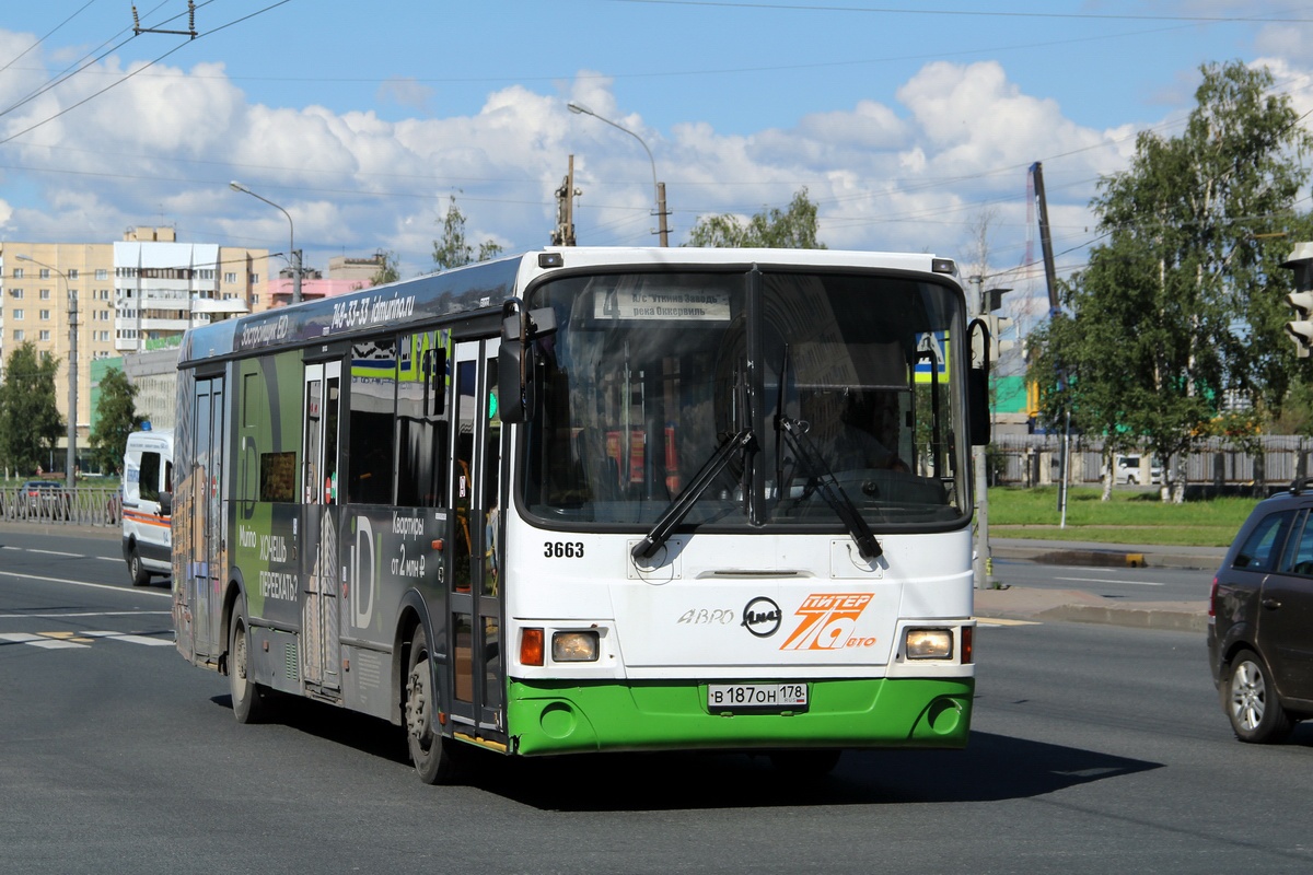 Санкт-Петербург, ЛиАЗ-5293.60 № 3663